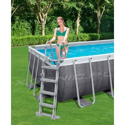 Basen ogrodowy 488 x 244 x 122 cm prostokątny antracyt Bestway 56996 18w1