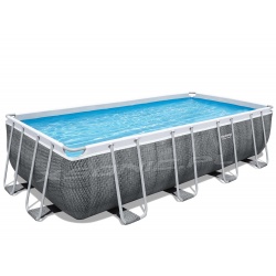 Basen ogrodowy 488 x 244 x 122 cm prostokątny antracyt Bestway 56996 18w1