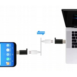 Adapter micro USB do USB-C 3.1 typu C przejściówka brelok do kluczy Black