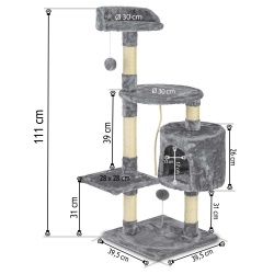 Domek legowisko drapak dla kota wysokość 111 cm platformy gruby sznur domek myszka do zabawy