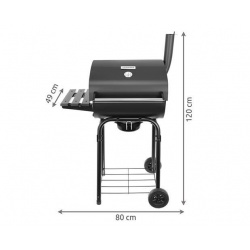 Ogrodowy grill węglowy na kółkach z pokrywą beczka wskaźnik temperatury