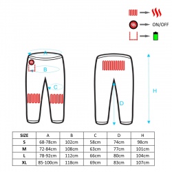 GP1 GLOVii Spodnie ogrzewane z ogrzewaniem i akumulatorem grzejące na 3 stopnie S/M/L/XL