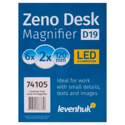 Lupa stołowa Levenhuk Zeno Desk D19 powiększenie 2/6x średnica 120/25 mm oświetlenie LED