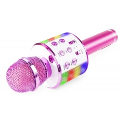 Mikrofon karaoke bezprzewodowy odtwarzacz muzyki Bluetooth głośnik światła LED