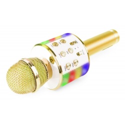 Mikrofon karaoke bezprzewodowy odtwarzacz muzyki Bluetooth głośnik światła LED