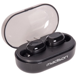 Słuchawki dokanałowe Bluetooth Stereo Madison ETWS150-BK douszne