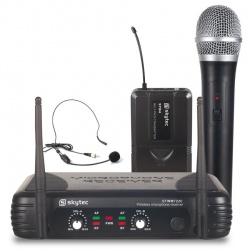 Zestaw mikrofonów bezprzewodowych nagłowny i doręczny Skytec STWM722C