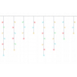 Sople lampki 500 LED zewnętrzne kurtyna 8 efektów świetlnych białe kolorowe