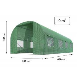 Szklarnia ogrodowa 2 x 4,5 x 2 m 9m2 tunel foliowy ogrodniczy