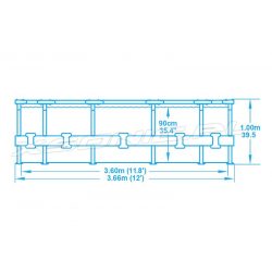 Basen ogrodowy 366 x 100 cm stelażowy 4w1 Bestway pompa i filtr drabinka 5614X