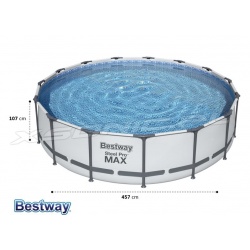 Basen ogrodowy 457 x 107 cm MAX stelażowy 11w1 Bestway 56488 jasny