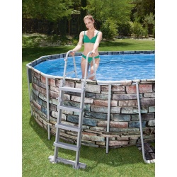 Owalny basen stelażowy z hydromasażem 610 x 366 x 122 cm 12w1 Bestway 56719