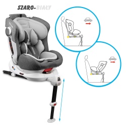 Fotelik samochodowy OBROTOWY 360° Ricokids STIGO ISOFIX od 0 - 36 kg pasy