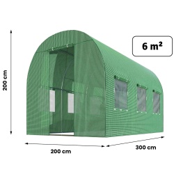 Szklarnia ogrodowa mocny tunel foliowy z oknami 2x3 metry 6m2