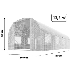 Folia zamiennik na tunel ogrodowy szklarnie 3 x 4,5 m z oknami 13,5 m2