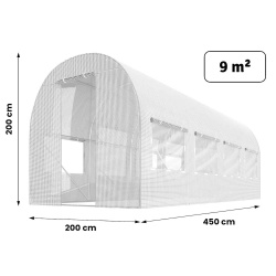 Folia zamiennik na tunel ogrodowy szklarnie 2 x 4,5 m z oknami 9 m2