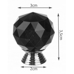 Gałka kryształowa uchwyt do mebli kula 30mm meblowy kryształ dwa kolory