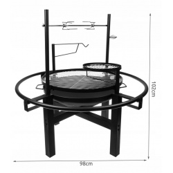 Zestaw do grillowania ogrodowy grill z rożnem 5w1 ruszty rożen dmuchawa