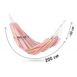 Hamak ogrodowy bujak 200 x 160 cm tkanina Malagas DUO pokrowiec liny