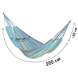 Hamak ogrodowy bujak 200 x 160 cm tkanina Malagas DUO pokrowiec liny
