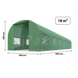 Duża szklarnia ogrodowa Plonos mocny tunel foliowy z oknami 3 x 6 m 18m2