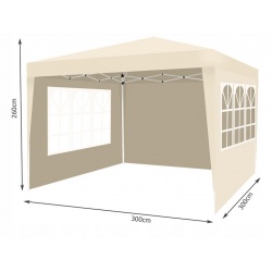 Namiot pawilon ogrodowy składany EKSPRESOWY 3x3 metry 3 ścianki