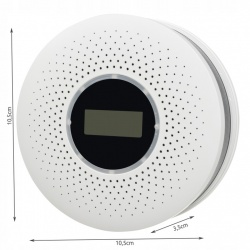 Elektroniczny czujnik czadu tlenku węgla wykrywcz dymu CO na baterie 2w1