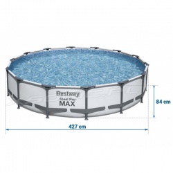 Basen 427 x 84 cm ogrodowy 17w1 stelażowy z pompą kompletny zestaw 56595