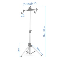 Stojak rowerowy serwisowy wieszak na rower do 30kg aluminium srebrny