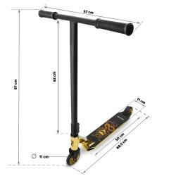 Hulajnoga wyczynowa do trików SOKE XTR street rainbow gold ABEC-9 T-BAR