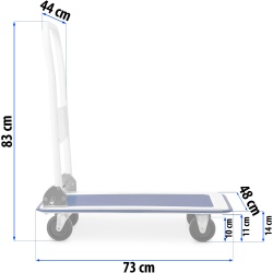 Wózek platformowy transportowy do 150kg ze składaną rączką magazynowy