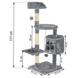 Domek legowisko drapak dla kota 112 cm platformy gruby sznur domek