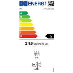 Chłodziarka do wina ETA winiarka na 28 butelek zakres temperatury 5 do 18°C