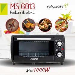 Piekarnik elektryczny Mesko MS 6013 ruszt tacka do pieczenia pojemność 9 L