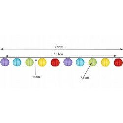 Solarne lampki ogrodowa girlanda 3m 2V IP44 wiszące lampiony 10 LED kolorowe