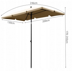 Duży parasol plażowy ogrodowy 130x200 cm łamany składany beżowy lub szary