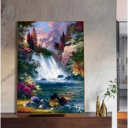 Haft diamentowy mozaika Diamond Painting 40x30 zestaw obraz wodospad