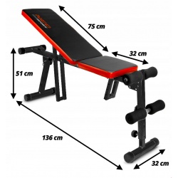 Ławeczka łamana NS-03 do ćwiczeń z pełną regulacją kątów nachylenia