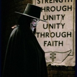 Maska V jak Vendetta Anonymous Guy Fawkes biała rozmiar na głowę dorosłej osoby