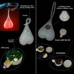 Lampka rowerowa WISZĄCE JAJA tylna zabawny prezent tylne światło