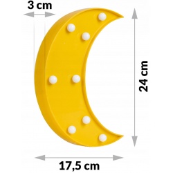 Lampka nocna księżyc do pokoju dziecięcego zasilanie bateriami do powieszenia