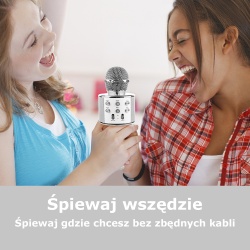 Mikrofon do karaoke bezprzewodowy Bluetooth z wbudowanymi głośnikami MP3