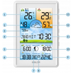 Bezprzewodowa stacja pogodowa higrometr z czujnikiem zewnętrznym