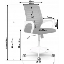 Fotel biurowy obrotowy z mikrosiatki Baturan szary czarny mechanizm TILT