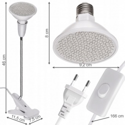 Lampa do wzrostu uprawy roślin panel 200 LED wspomaga fotosyntezę