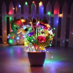 Lampki choinkowe na USB druciki 300 LED z pilotem multicolor biały 8 trybów