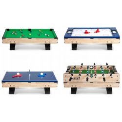 Multi stół do gry 4w1 piłkarzyki bilard cymbergaj ping pong 90 x 14 x 52 cm zmienne plansze