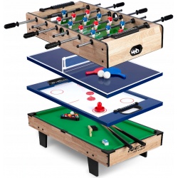 Multi stół do gry 4w1 piłkarzyki bilard cymbergaj ping pong 90 x 14 x 52 cm zmienne plansze