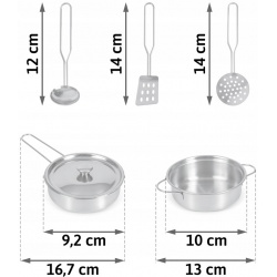 Przybory kuchenne do zabawy 5 szt. zestaw garnków dla dzieci rondelek cedzak