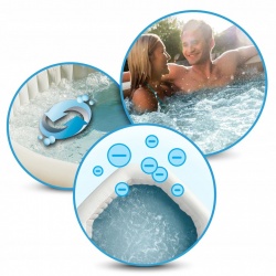 Dmuchane SPA Jacuzzi z hydromasażem 201 x 71 cm 4 osobowe INTEX 28458 zestaw